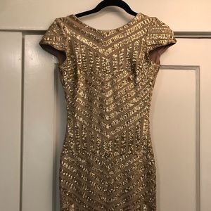 Dress the Population gold XS mini-dress, like new!